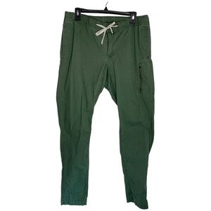 Vuori Women's Ripstop Pants Army Green Drawstring Waist Cotton Size XL